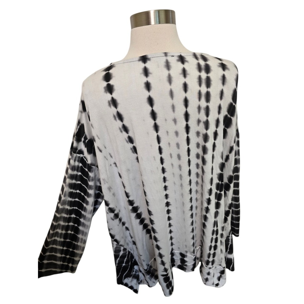 Alembika Womens Flowy Top‎ Size Small T Shirt White Black - Picture 3 of 7